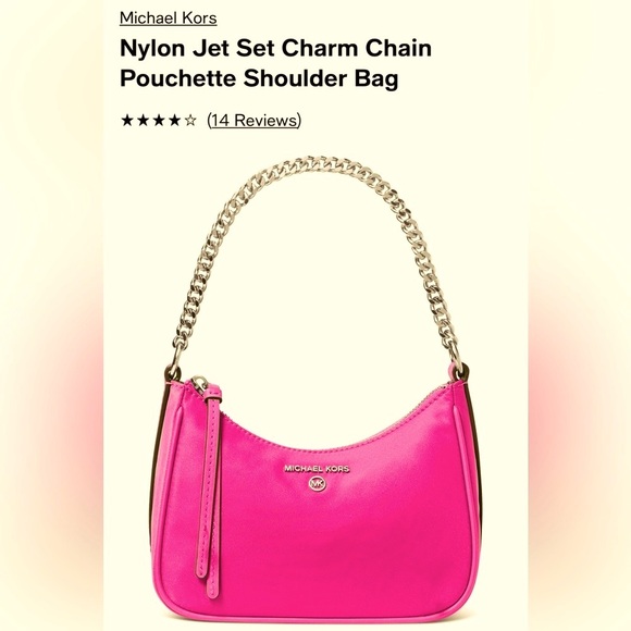 MK - NEW -Jet Set Charm Chain Pouchette Shoulder Bag - Picture 6 of 7